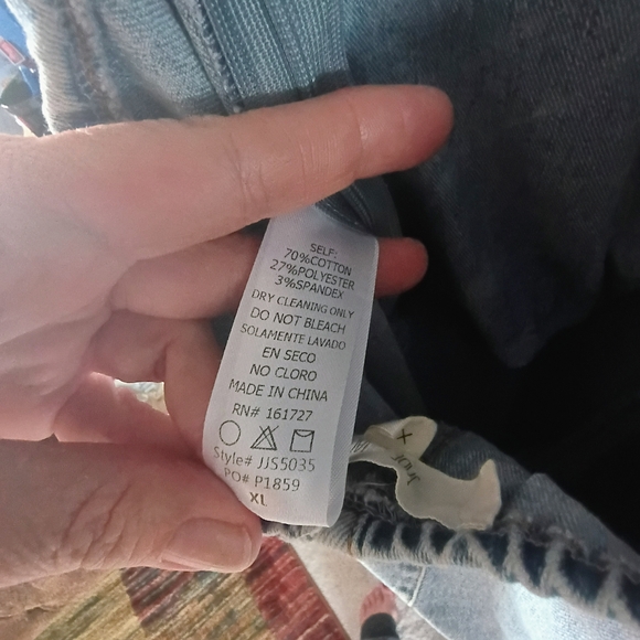 Jade By Jane Denim Jumpsuit XL Wide Leg Open Back Boho Cottagecore - Picture 8 of 13